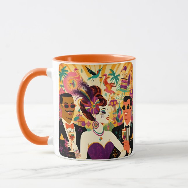 Mid Century Mardi Gras Cocktail Party Mug (Left)