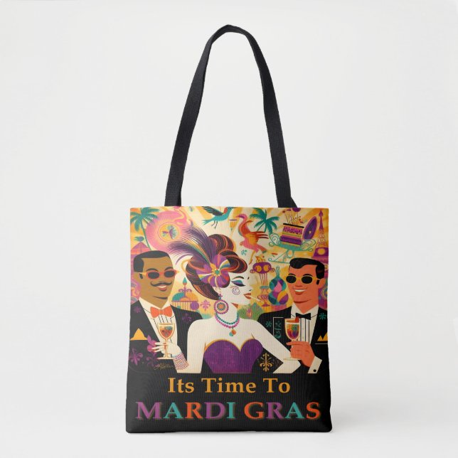 Mid Century Mardi Gras Cocktail Party Tote Bag (Front)