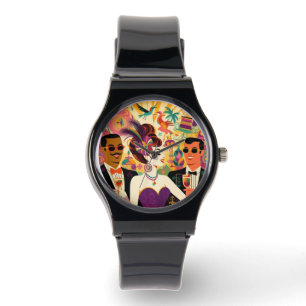 Mid Century Mardi Gras Cocktail Party Watch