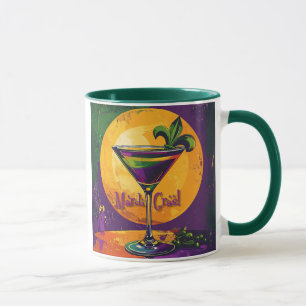Mid Century Mardi Gras Sunset Fleur De Lis Martini Mug