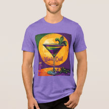 Mid Century Mardi Gras Sunset Fleur De Lis Martini