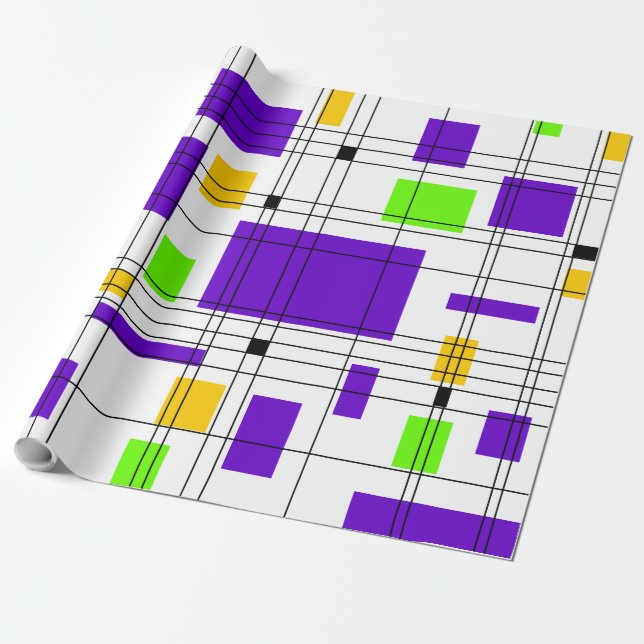 Mid Century Mardi Gras Wrapping Paper (Unrolled)