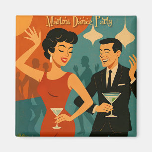 Mid Century Martini Dance Party Magnet