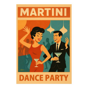 Mid Century Martini Dance Party Photo Print