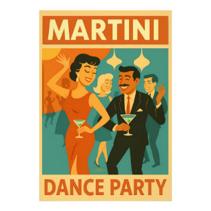 Mid Century Martini Dance Party Photo Print