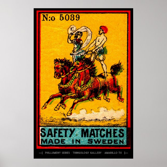 Mid Century Matchbox Cover Art Poster (Front)