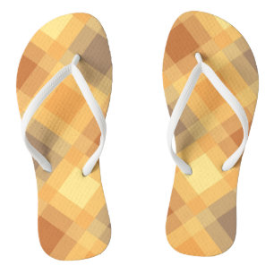 Mid-Century mega plaid - Earth neutrals Flip Flops