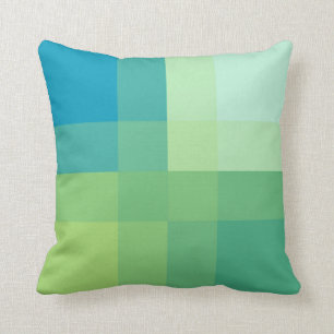 Mid-Century mega plaid - jade green Throw Pillow
