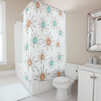 Mid-century Midern Starburst pattern shower curtai