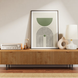 Mid century minimal arch balance poster