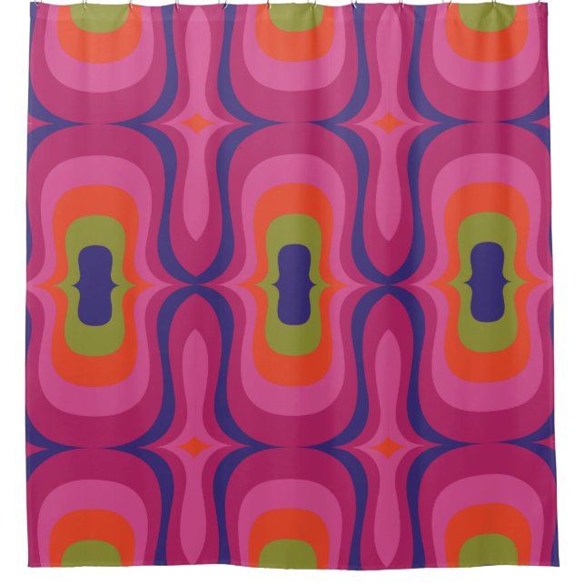 Mid century mod 60s 70s shower curtain (Front)
