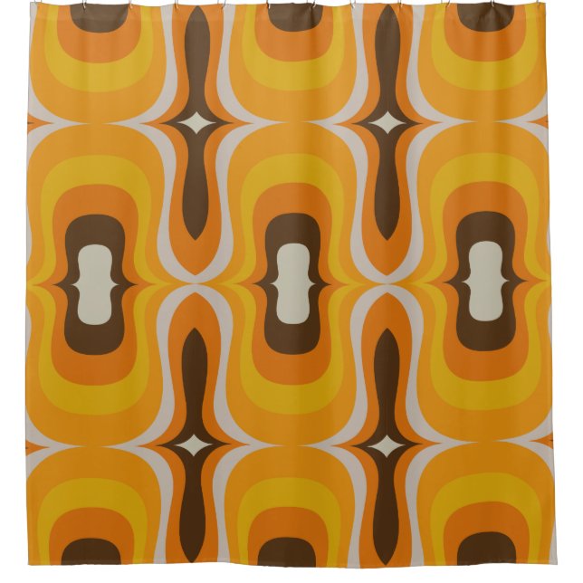 Mid century mod 60s 70s shower curtain (Front)