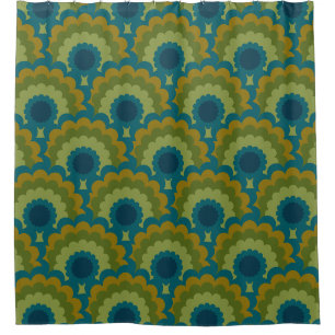 Mid century mod 60s 70s shower curtain
