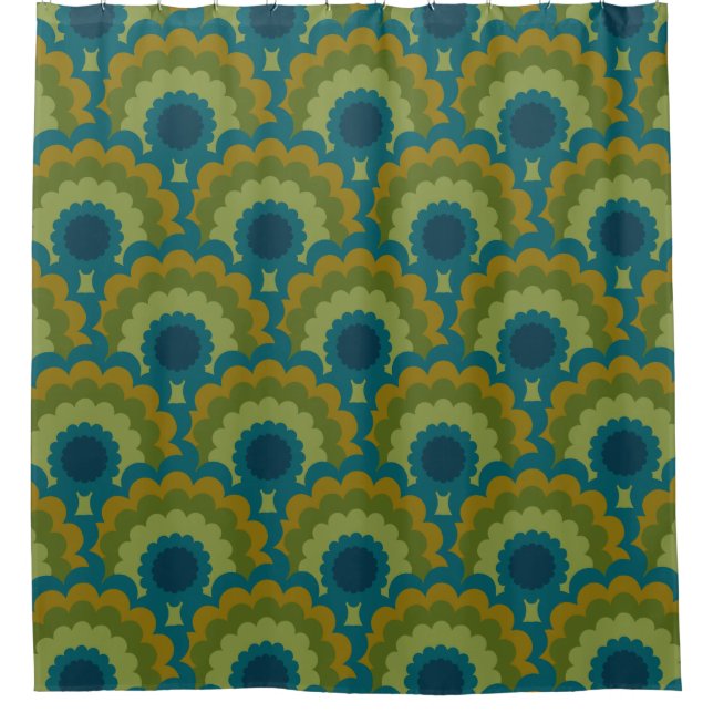 Mid century mod 60s 70s shower curtain (Front)