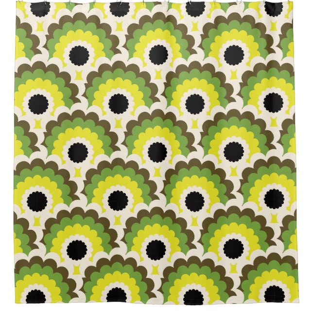 Mid century mod 60s 70s shower curtain (Front)