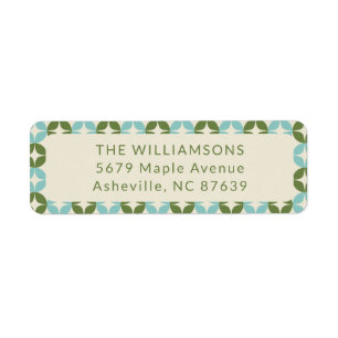 Mid Century Mod Blue Sage Green Return Address