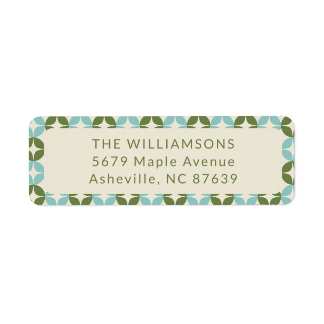 Mid Century Mod Blue Sage Green Return Address (Front)