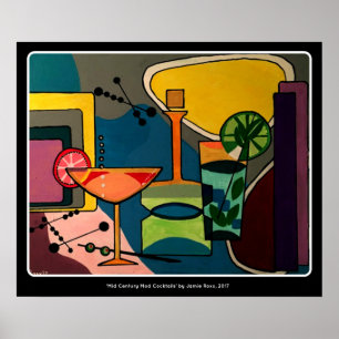 'Mid Century Mod Cocktails' painting on a Poster