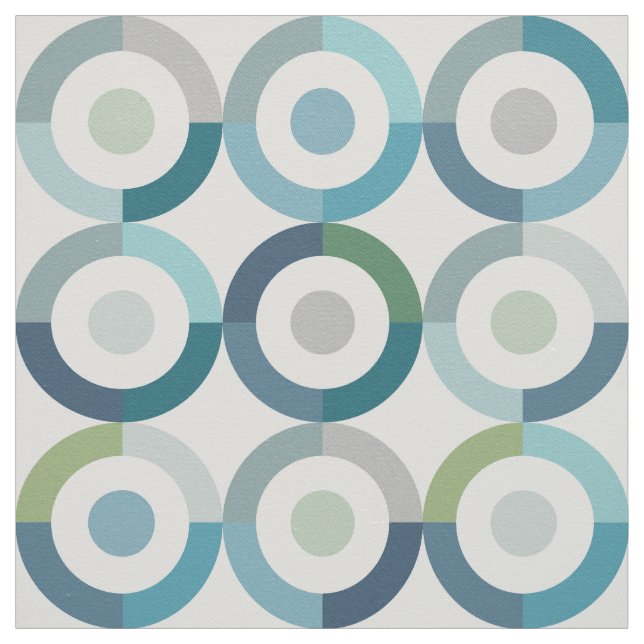 Mid Century Mod Colour Block Rings Pattern Fabric (Swatch)
