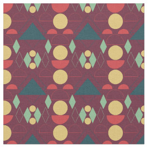 Mid Century Mod Fuchsia Geometric Fabric