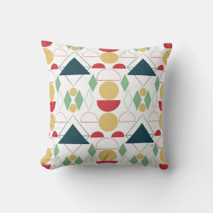 Mid Century Mod Geometric Colourful  Throw Pillow