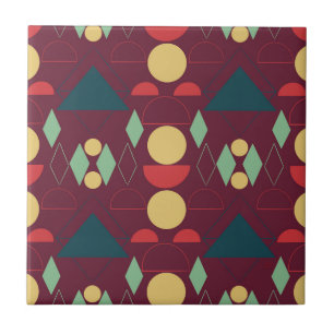 Mid Century Mod Geometric Fuchsia Ceramic Tile