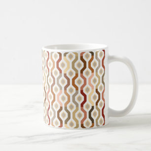 Mid Century Mod Geometric Link Pattern Coffee Mug
