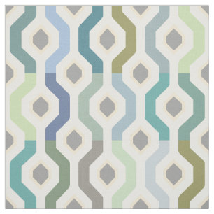 Mid Century Mod Geometric Link Pattern Fabric