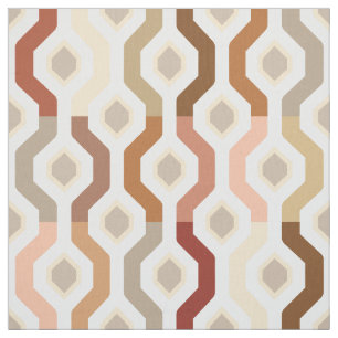 Mid Century Mod Geometric Link Pattern Fabric