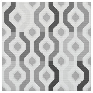 Mid Century Mod Geometric Link Pattern Fabric