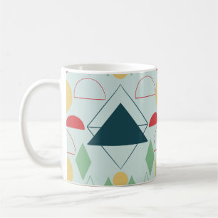 Mid Century Mod Geometric Mint  Coffee Mug