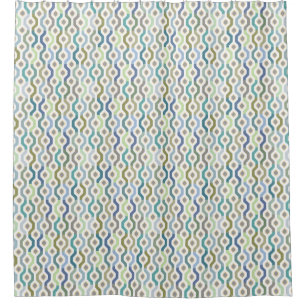 Mid Century Mod Geometric Pattern Blues