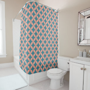 Mid-Century Mod Geometric Retro Modern Peach, Blue