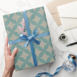 Mid-Century Mod Geometric Retro Modern Turquoise Wrapping Paper
