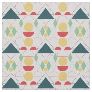 Mid Century Mod Grey Geometric  Fabric