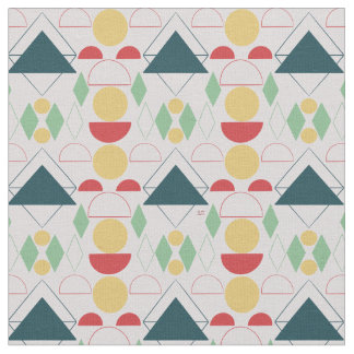 Mid Century Mod Grey Geometric  Fabric