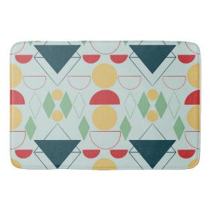 Mid Century Mod Mint Geometric Bath Mat