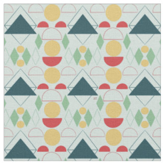 Mid Century Mod Mint Geometric Fabric