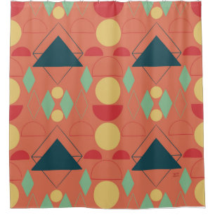 Mid Century Mod Orange Geometric 