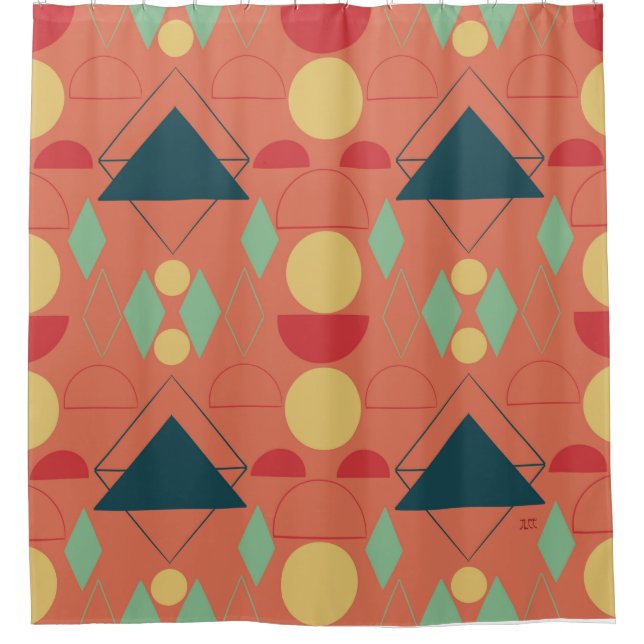 Mid Century Mod Orange Geometric  (Front)