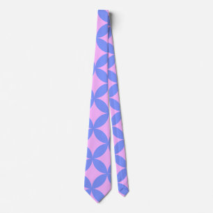 Mid Century Mod Pattern in Pink and Periwinkle Tie