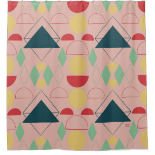 Mid Century Mod Pink Geometric