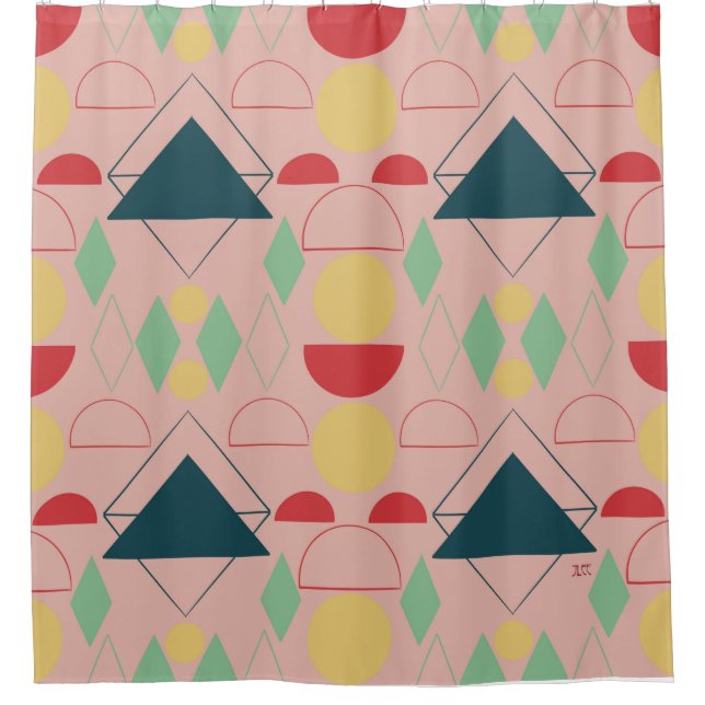 Mid Century Mod Pink Geometric  (Front)