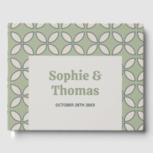 Mid Century Mod Retro Wedding Olive Green Guest Book