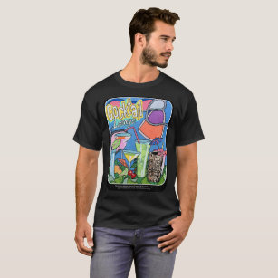 Mid Century Mod Tropical Tiki Lounge painting on a T-Shirt