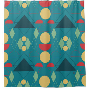 Mid Century Mod Turquoise Geometric 