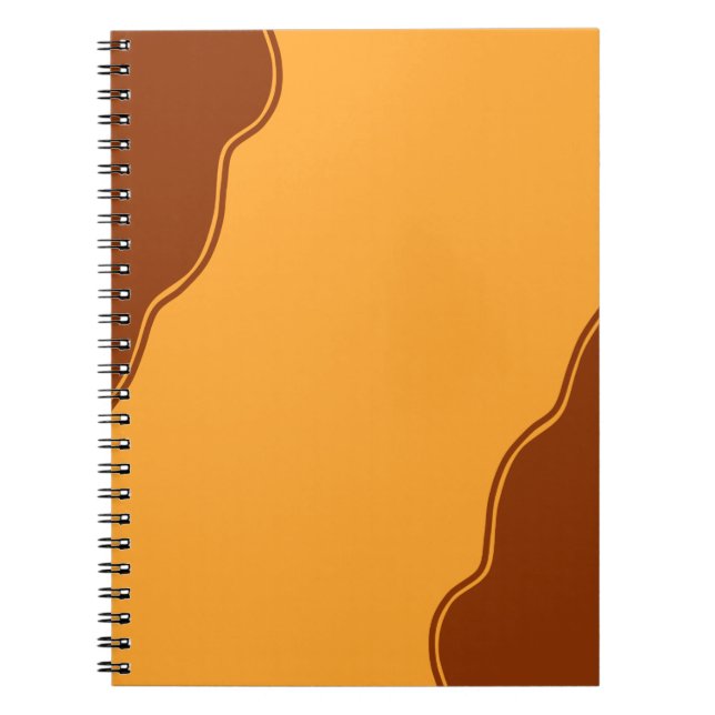 Mid-Century Mod Wave Brown and Orange   Notebook (Front)