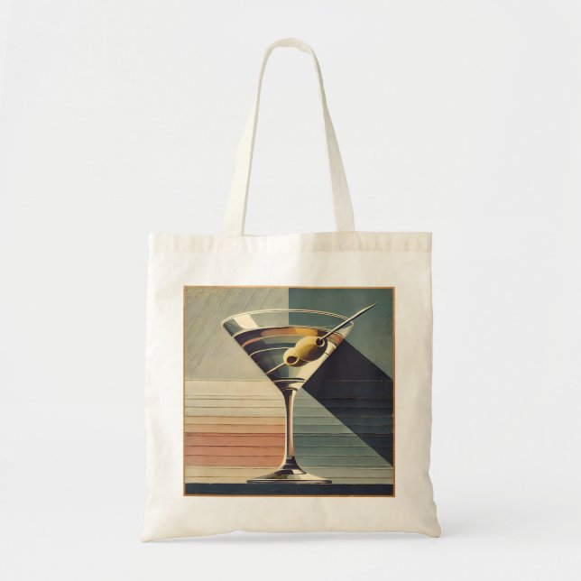 Mid Century Modern 2 Olive Martini Cocktail Hour Tote Bag (Front)