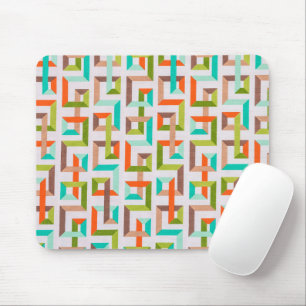 Mid-Century Modern 3D Geometric Maze Mouse Pad