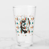 Mid Century Modern 50s Black Cool Cat  Glass (Front)